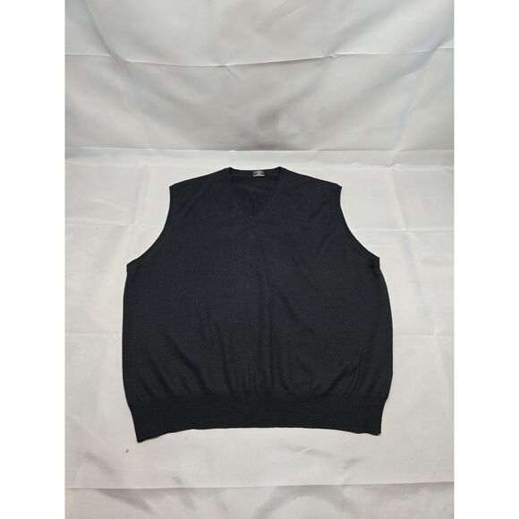 Solemare Vest Men Extra Large Black Sweater Lana Wool Maus Hoffman‎ Italy Golf - Picture 1 of 7